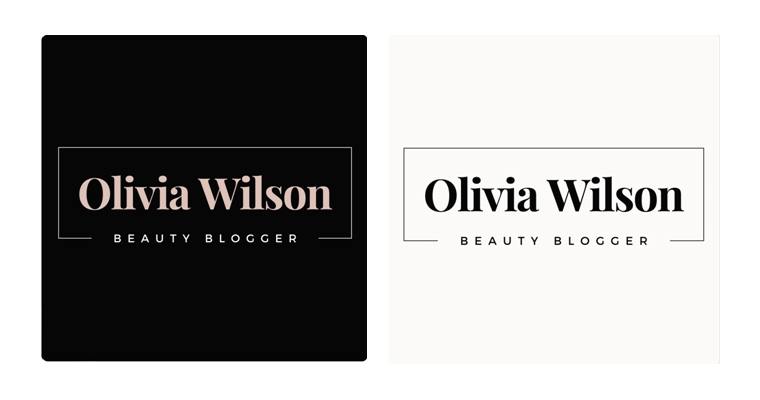 White Black Bold Minimalist Beauty Blogger Logo