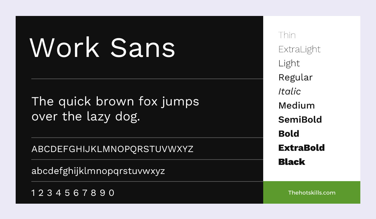 Work Sans Font Family