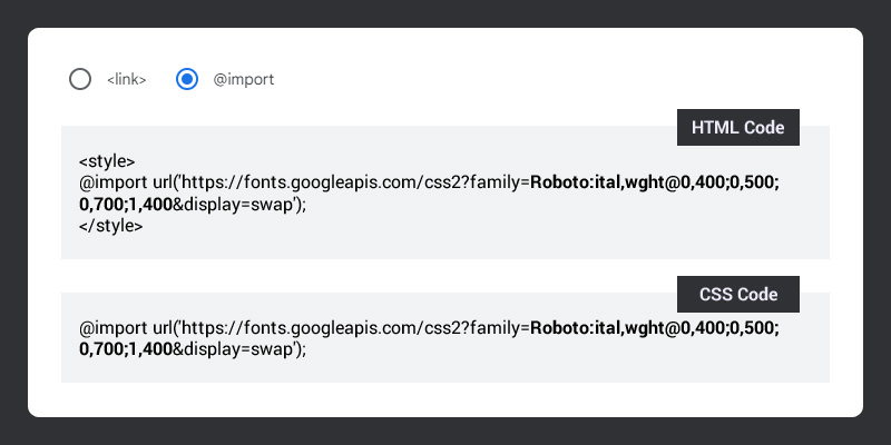import google font on the web