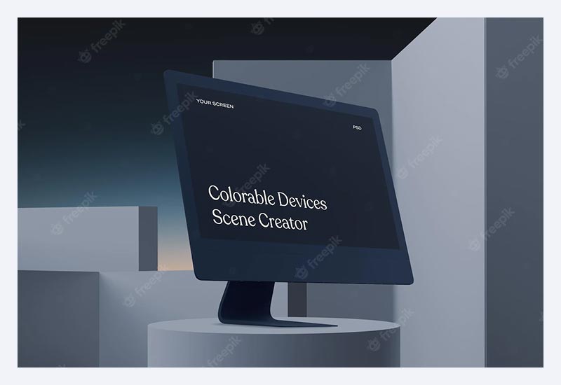 Clay iMac mockup scene creator