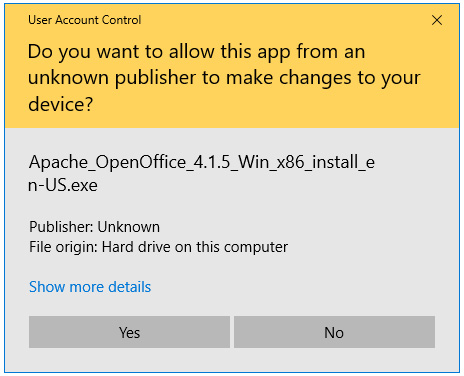 Windows Defender SmartScreen warnings