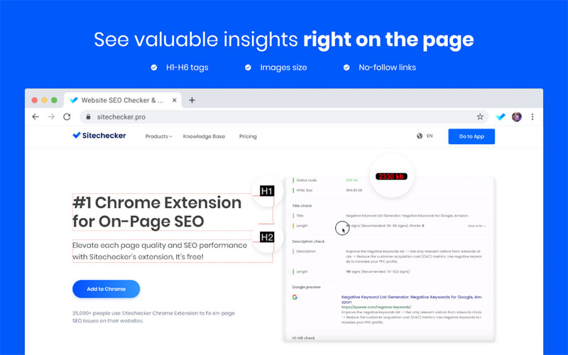 chrome extension for on page seo