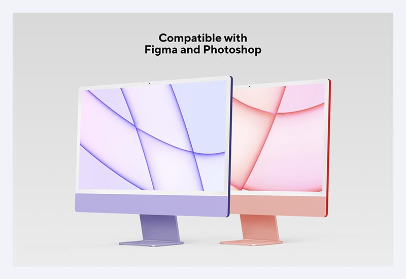 iMac 24-inch Mockups for Photoshop and Figma