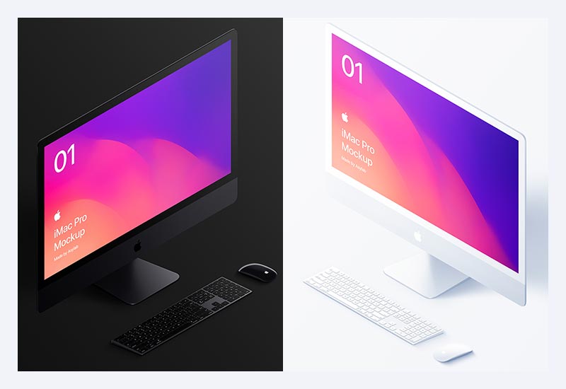 iMac Pro Isometric Mockups for Photoshop