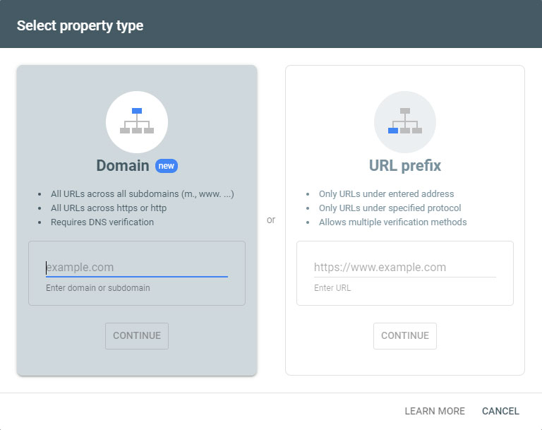 add domain to webmaster tools