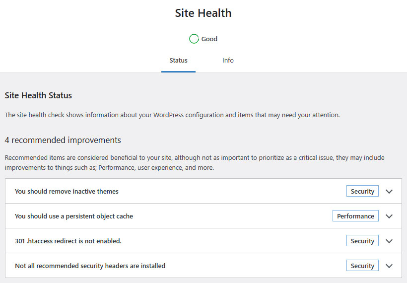 Site Health Status