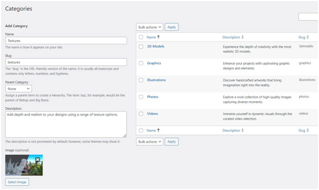 Creating Stock Media Categories