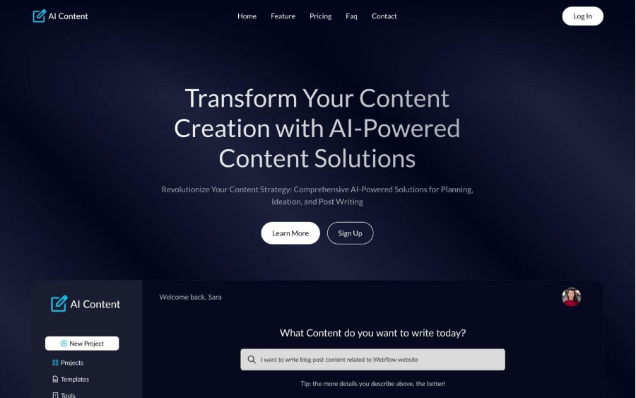 AI Content Website Template